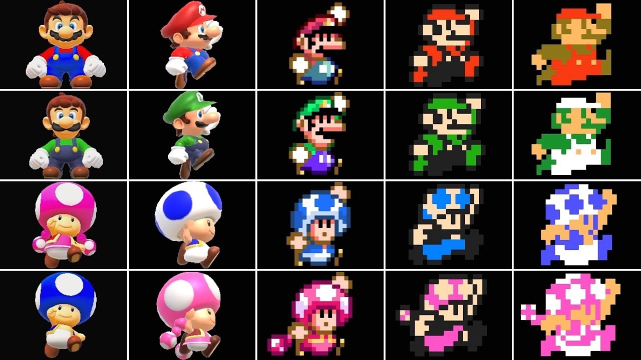 mario sprites 8 bit toad