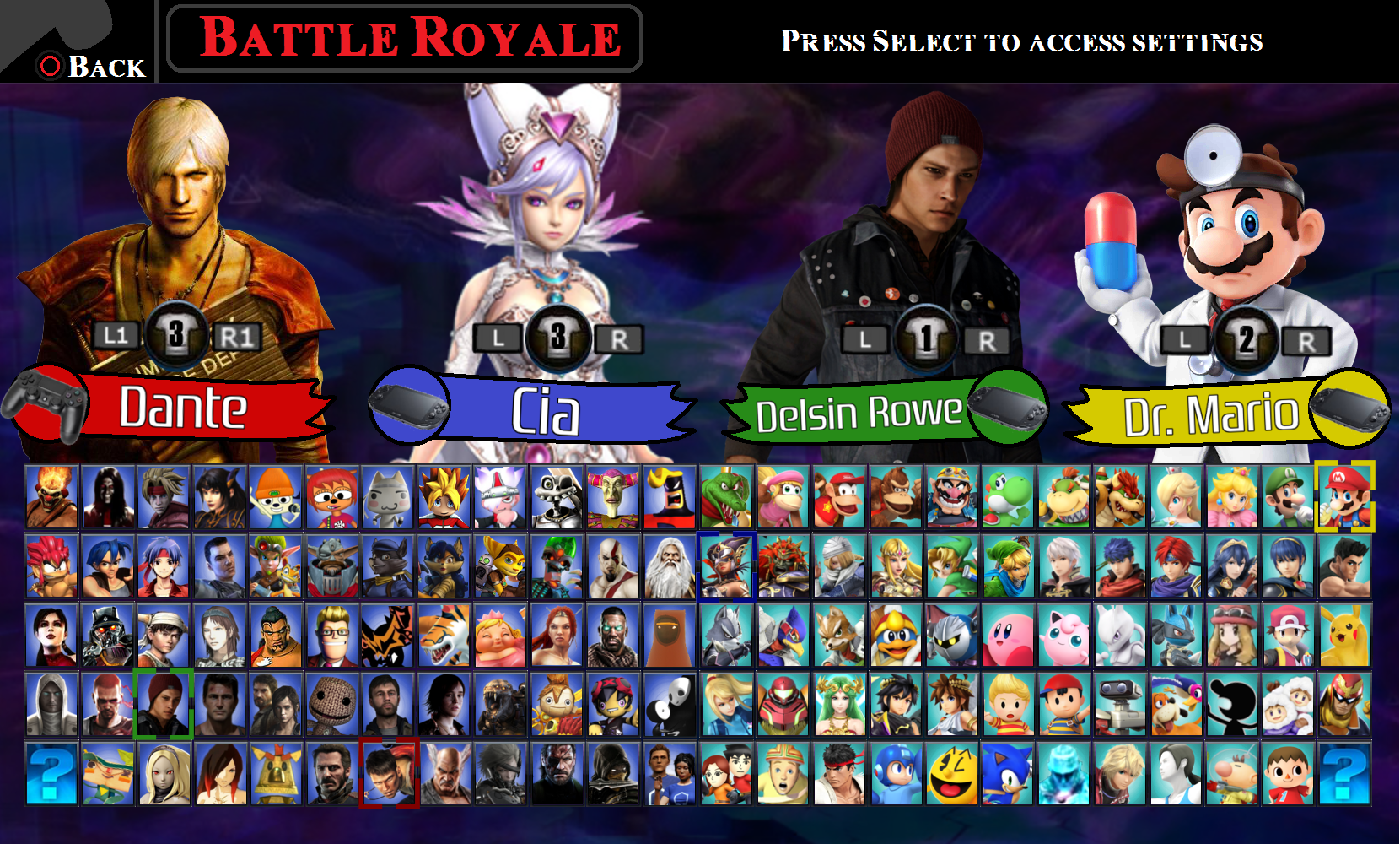 PlayStation X Nintendo: Super Smash Bros All-Stars, PlayStation All-Stars  FanFiction Royale Wiki