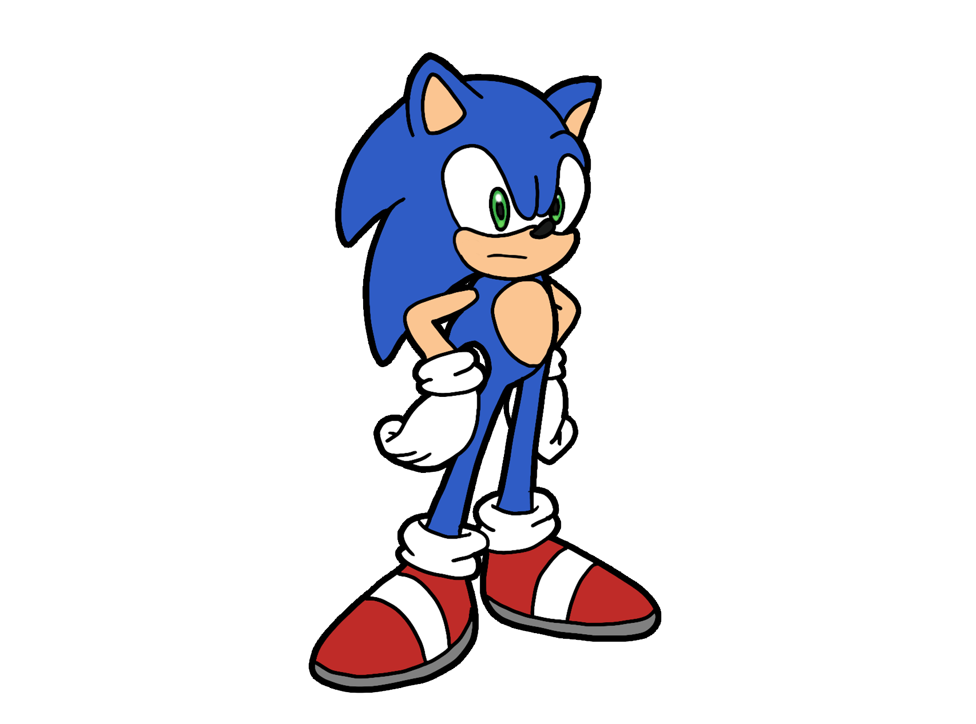 Sonic started running with his arms behind his back since 1993 also known  as the ”super pee! out In Sonic CD. The Naruto manga came out late 90's  which means S…