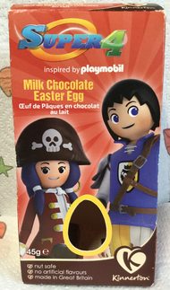 Official box artwork for a single chocolate Easter egg set featuring Ruby and Alex by Kinnerton, released in January of 2016; photo by "mod Sharkbeard"