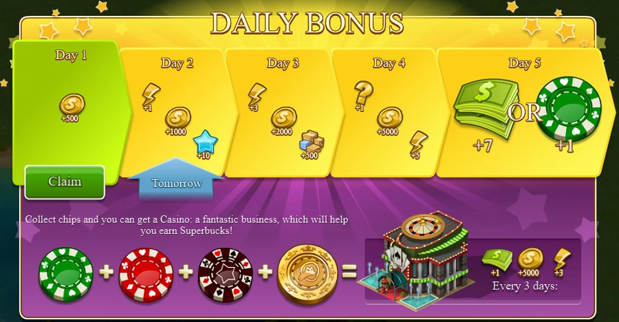 Esempio di bonus giornaliero su Giocagile