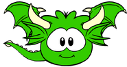 Puffle dragón verde