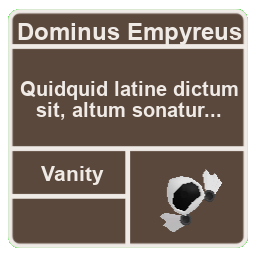 Dominus Empyreus FVM, Wiki