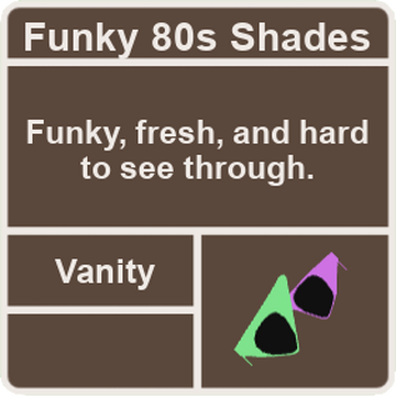 Funky 80s Shades Super Cube Cavern Wiki Fandom - roy purdy glasses roblox