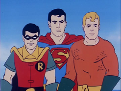 Aquaman, Robin and Superman