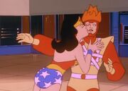 Wonder Woman kisses Firestorm