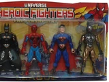 Goliath, Batman, Spider-Man, Superman and Symbiote Spider-Man (Universe Heroic Fighters: The Flashpoint figures)
