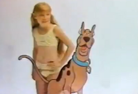 Scooby-Doo and a girl in Scooby-Doo underoos