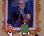 A painting of a man that appears to be a military officer Gulliver's Gigantic Goof