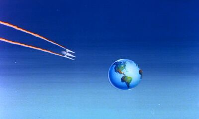 The Spaceship of the  heads toward .
