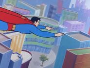 Superman in flight over Gotham City Gulliver's Gigantic Goof