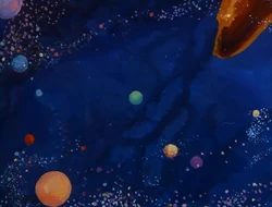 Krypton (the green planet in the center) and other planets in the Rao system.[14]
