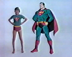 Superman and a boy in Superman underoos