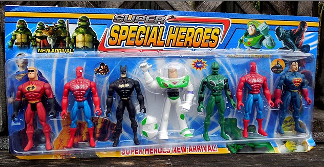 Mr. Incredible, Spider-Man, Batman, Buzz Lightyear, Elephant