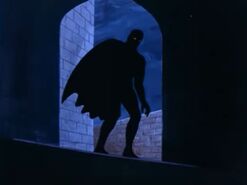 Superman as a vampire in the shadows