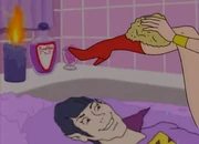 Wonder Woman taking a bath in Zan