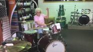 Elderly female drummer