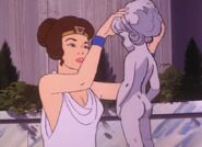 Hippolyta sculpting a girl from clay Secret Origins of the Superfriends