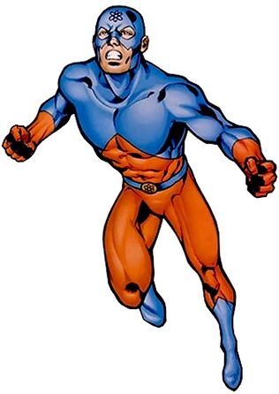 the atom superhero logo