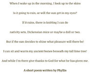 A poem written by Furness