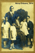 Branyas Morera (aged seven, second from left) with her family in 1914