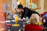 Catreham at a party celebrating the 10th anniversary of her care home in November 2024