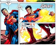 Superman golpea a Reverse Flash mientras este se movia a super velocidad.