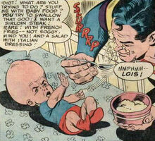 A super genius baby, with Lois Lane in Superman #224 (February 1970)