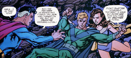 Lar-El and Vara, with Beautiful Dreamer in Superman & Batman: Generations 3 #10 (December 2003)