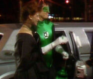 Green Lantern attends Superman's birthday party in Superman 50th Anniversary (1988)