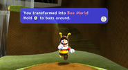 Mario first obtaining the Bee Mushroom power-up