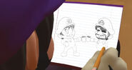 SMG3 drawing in the notebook at the end of WOTFI 2023