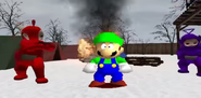 Luigi's 2 teletubbies line.