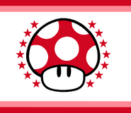 The flag of the Mushroom Kingdom, seen in Super Mario Galaxy.
