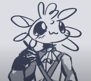Concept art Axol does the ":3" face