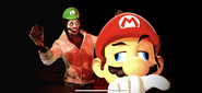Jeff attempting to scare Mario.