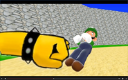 Bowser punches Luigi