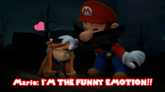 Mario pets Leggy