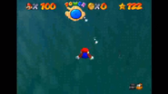Mario nadando bajo el agua