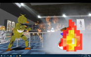 Chica is burning Toad