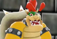 Bowser's face after Peach punched him, most likely in the groin.
