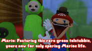 A green fall guy in SMG4: If Mario Was AMONG US....