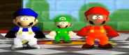 Jbro109, KizeeWizee22, and Dshaynie looking shocked in Super Mario 64 Bloopers: §§ënmØÐnÅr 3 (10,000 subs :D)