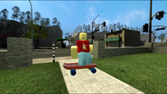 Robloxian using his skateboard