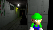 Scared Luigi hides