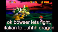 Mario en una pelea contra Bowser