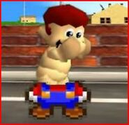 Mario as he appears after being pants by Bowser Jr.
