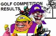 The leaderboard defaced by the Wario Bros..