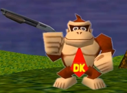 Donkey Kong wielding a rifle.