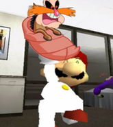 Mario holding a Robotnik baby.